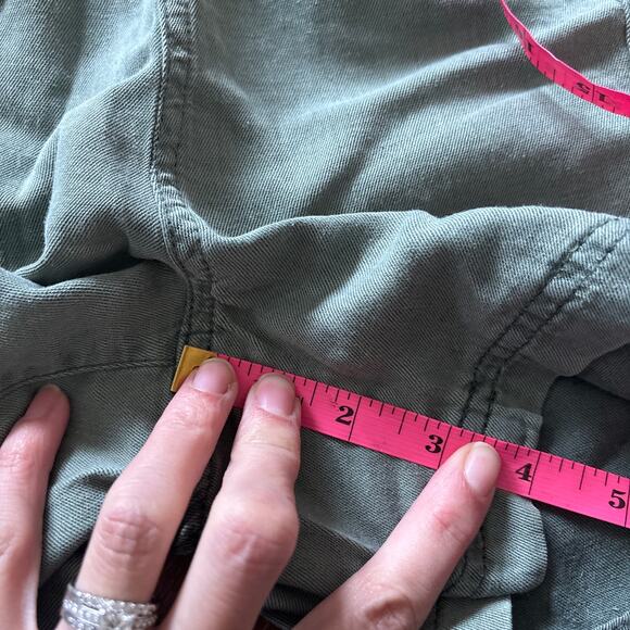 Faherty XL Shorts High Rise Elastic Waistband Pull On Arlie Green Linen Blend - Picture 11 of 11